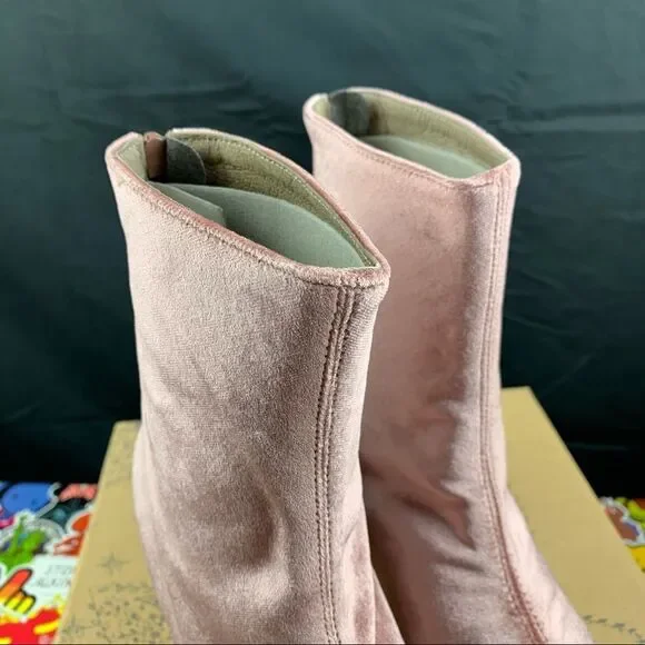 Free People Velvet Cecile Rose Ankle Boots Various Sizes - Picture 10 of 12